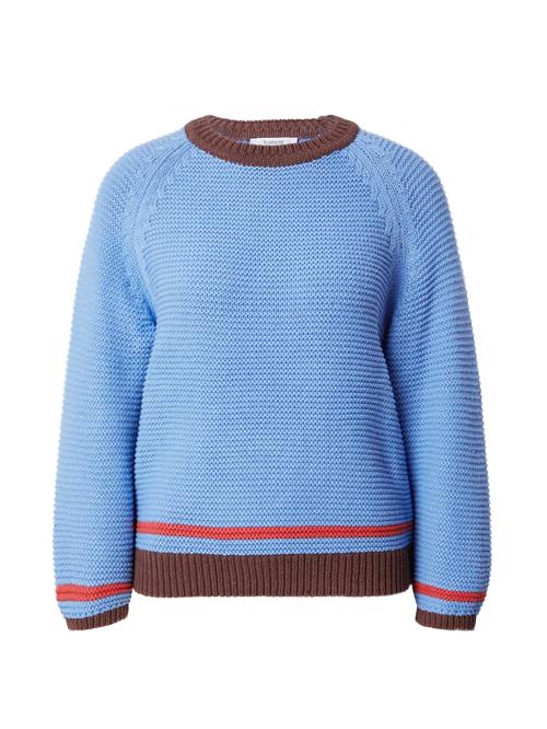 b.young Pullover 'Oma'  lyseblå / choko / grenadine