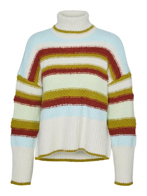 Se Vero Moda Petite Pullover 'WYNONA'  beige / lyseblå / sennep / mørkerød ved About You