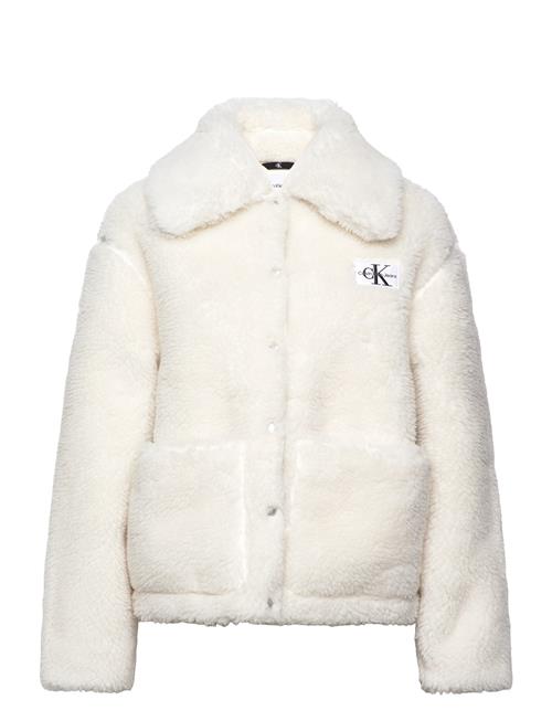 Calvin Klein Jeans Short Sherpa Jacket Calvin Klein Jeans White