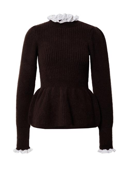 River Island Pullover  mørkebrun / hvid