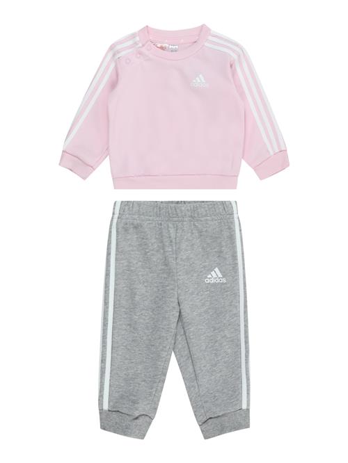 ADIDAS SPORTSWEAR Træningsdragt 'Essentials'  grå-meleret / lys pink / hvid