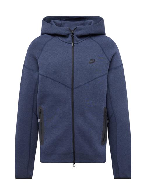 Nike Sportswear Sweatjakke 'TCH FLC'  blå-meleret / sort