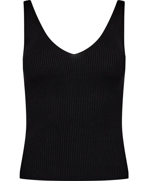 MANGO Knit Strap top Kvinde Black Tanktoppe Plus Size Str S - hos Magasin