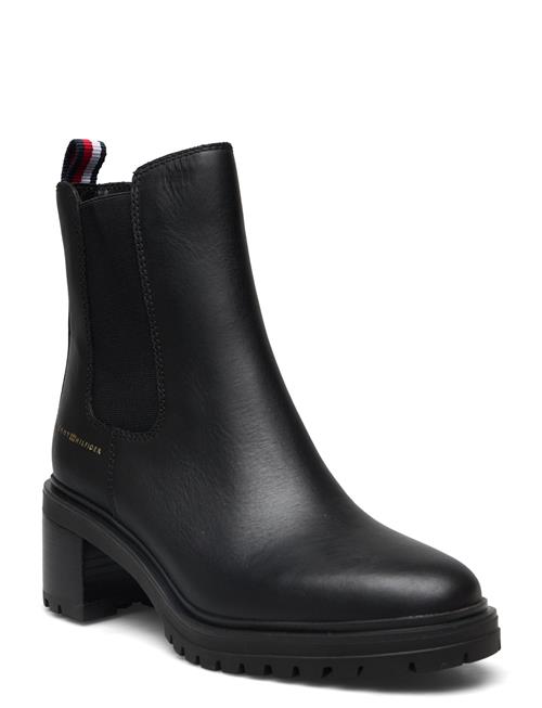 Tommy Hilfiger Essential Midheel Leather Bootie Tommy Hilfiger Black