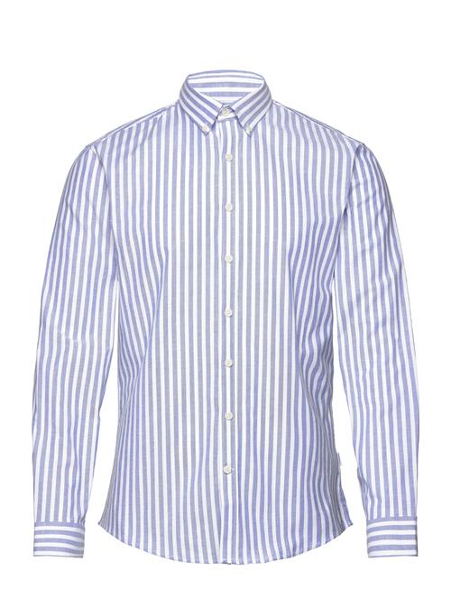 Lindbergh Striped Superflex Oxford L/S Lindbergh Blue