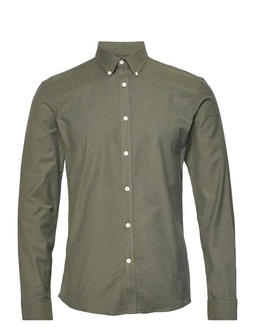 Lindbergh Yarn Dyed Oxford Superflex Shirt L/ Lindbergh Khaki