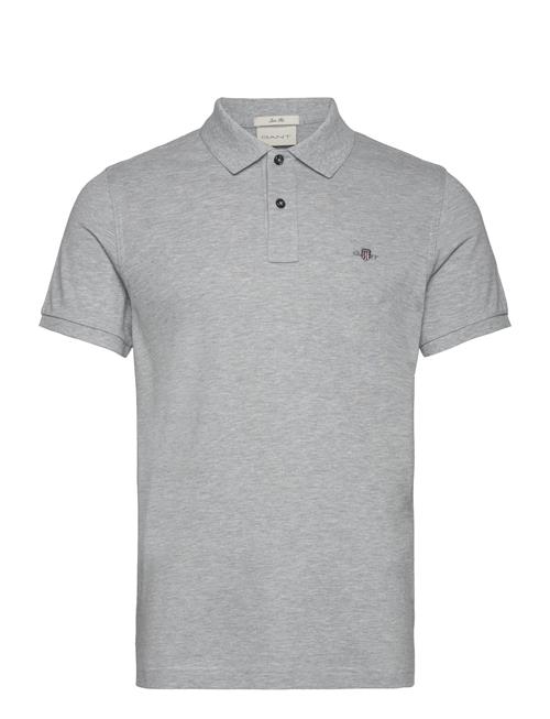 Se GANT Slim Shield Ss Pique Polo GANT Grey ved Booztlet