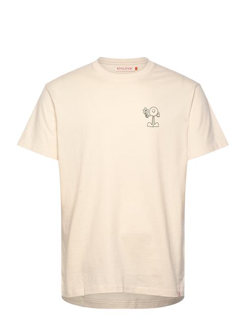 Se Revolution Printed T-Shirt Revolution Cream ved Booztlet