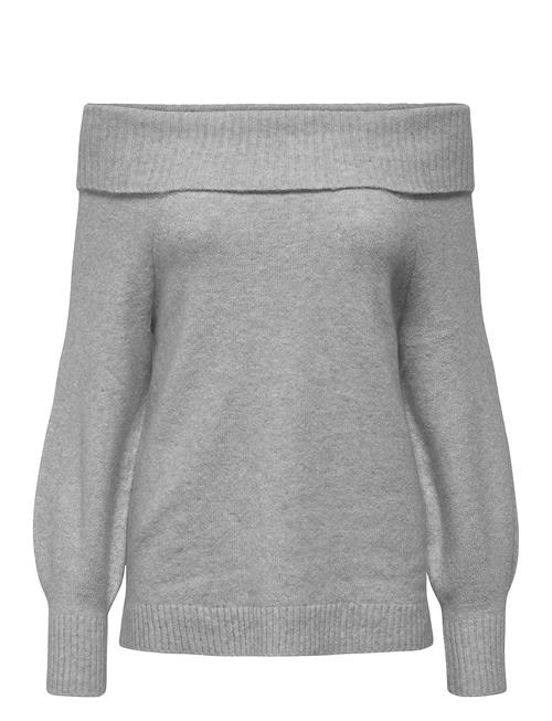 Se ONLY Onljeanett Life L/S Off Shoulder Cc Knt ONLY Grey ved Booztlet