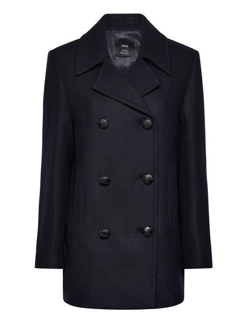 Mango Structured Over Wool Coat Mango Navy