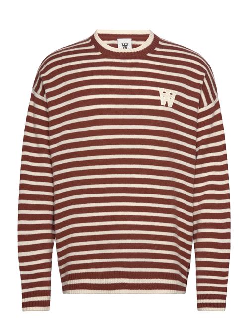 Se Double A by Wood Wood Wwtya Striped Over D Jumper Double A By Wood Wood Brown ved Booztlet