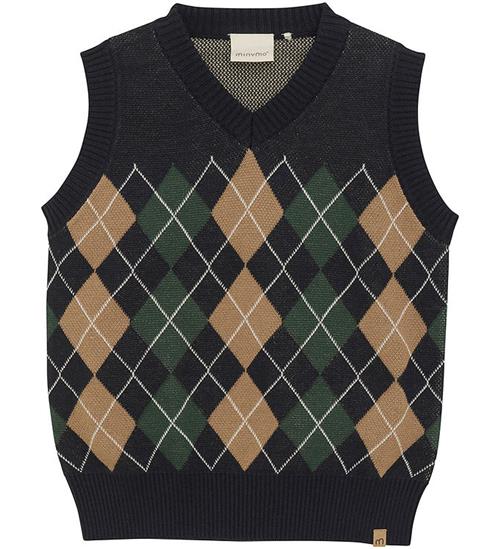 Se Minymo Vest - Strik - Dark Navy ved KidsWorld