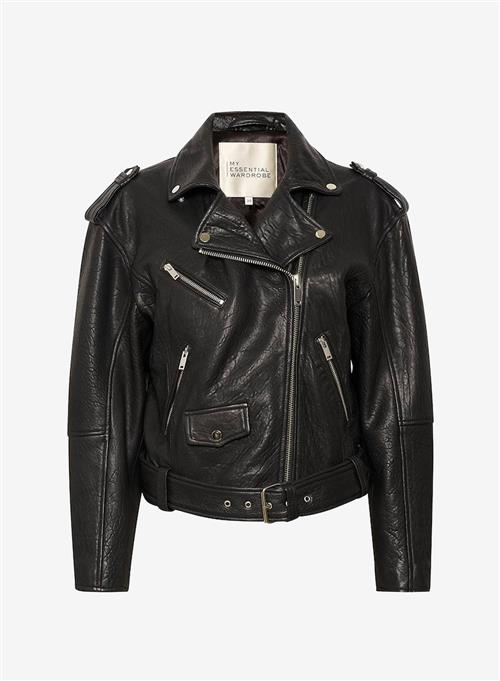 My Essential Wardrobe GiloMW Leather Jacket Black