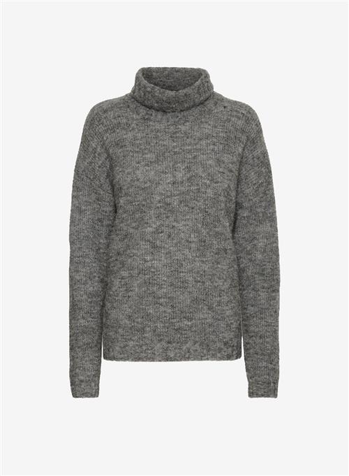 Se My Essential Wardrobe 11 The Knit Rollneck Dark Grey Melange ved Number Nine