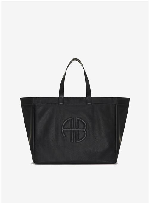 Anine Bing Large Rio Tote Black Recycled Leather