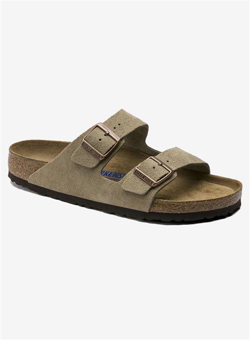 Se Birkenstock Arizona Soft Footbed Suede Leather Taupe ved Number Nine