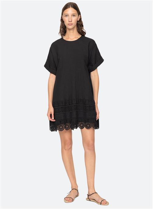 Sea New York Rosina Embroidery S/slv Tunic Dress Black