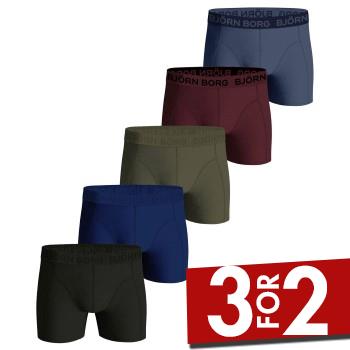 Björn Borg 5P Cotton Stretch Boxer 1719 Blå/Rød bomuld Medium Herre