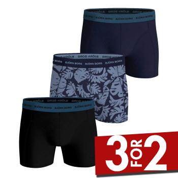 Björn Borg 3P Cotton Stretch Boxer 1721 Blå/Blå bomuld X-Large Herre