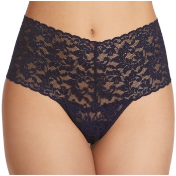 Hanky Panky Trusser 2P Signature Lace Retro Thong Marineblå nylon One Size Dame