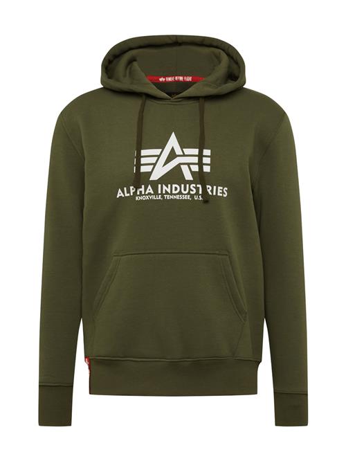 ALPHA INDUSTRIES Sweatshirt  oliven / hvid