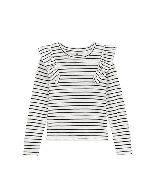 WE Fashion Bluser & t-shirts  sort-meleret / hvid