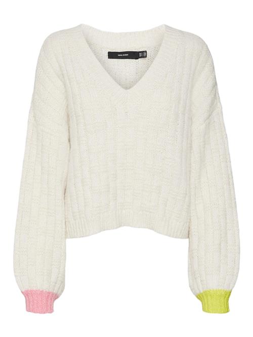 Se VERO MODA Pullover 'INGRID'  beige / gul / lyserød ved About You