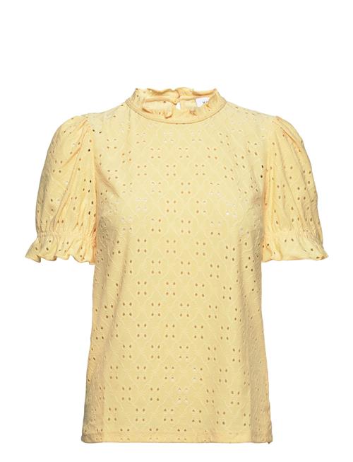 Se Vila Vikawa S/S Flounce Top - Noos Vila Yellow ved Booztlet