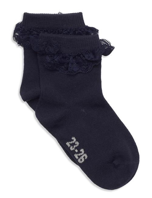 Ankle Sock W. Lace Minymo Blue