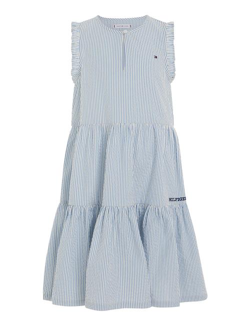 Seersucker Striped Ruffle Dress Tommy Hilfiger Blue