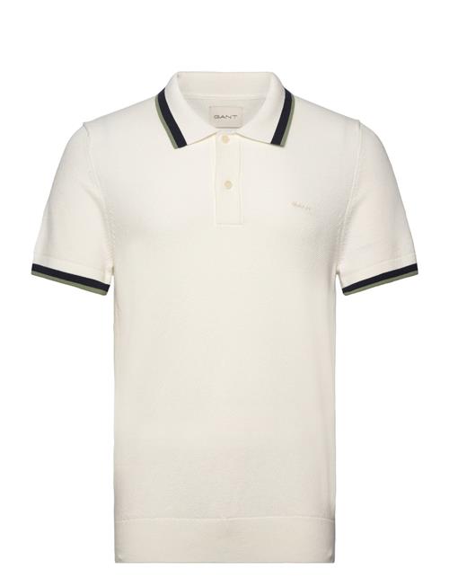 Se GANT Cotton Pique Ss Polo GANT White ved Booztlet