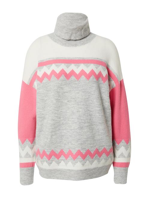 Se Wallis Pullover  grå-meleret / pink / hvid ved About You