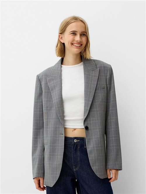 Se Bershka Blazer  grå / lysegrå ved About You