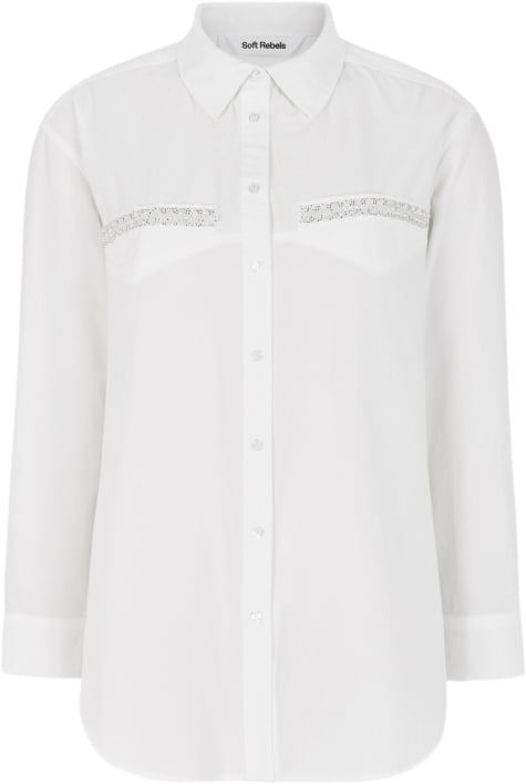 Soft Rebels Srgenesis Shirt Kvinde Snow White Langærmede Bluser Relaxed Fit Str S - hos Magasin