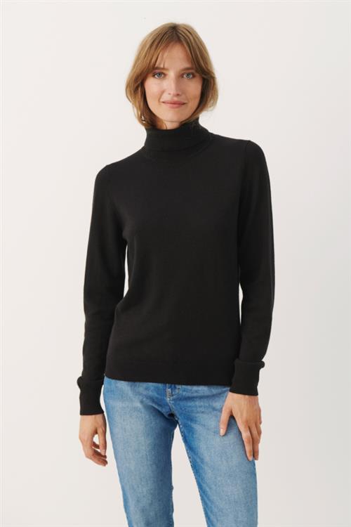 Se Part Two Riahspw PU 90% Wool, 10% Cashmere Kvinde Black Rullekraver Slim Fit Str XS Cashmere - hos Magasin ved Magasin