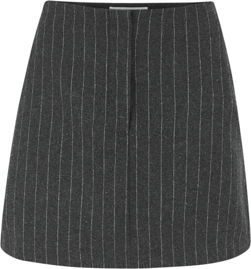 Soft Rebels Sremery Skirt Kvinde Dark Grey Melange Korte Nederdele Str L - Uld hos Magasin