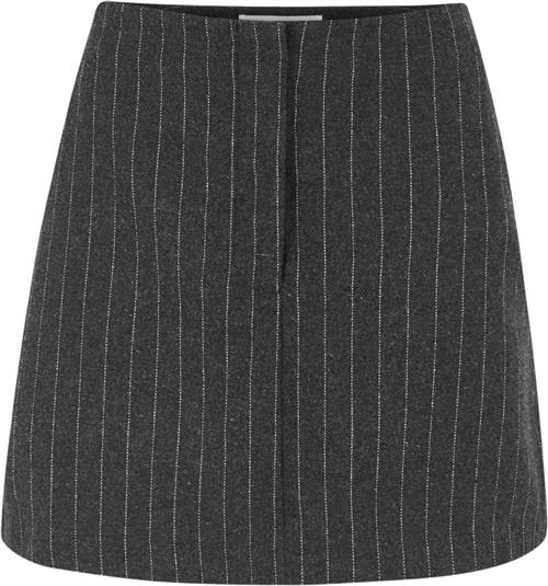 Soft Rebels Sremery Skirt Kvinde Dark Grey Melange Korte Nederdele Str XL - Uld hos Magasin