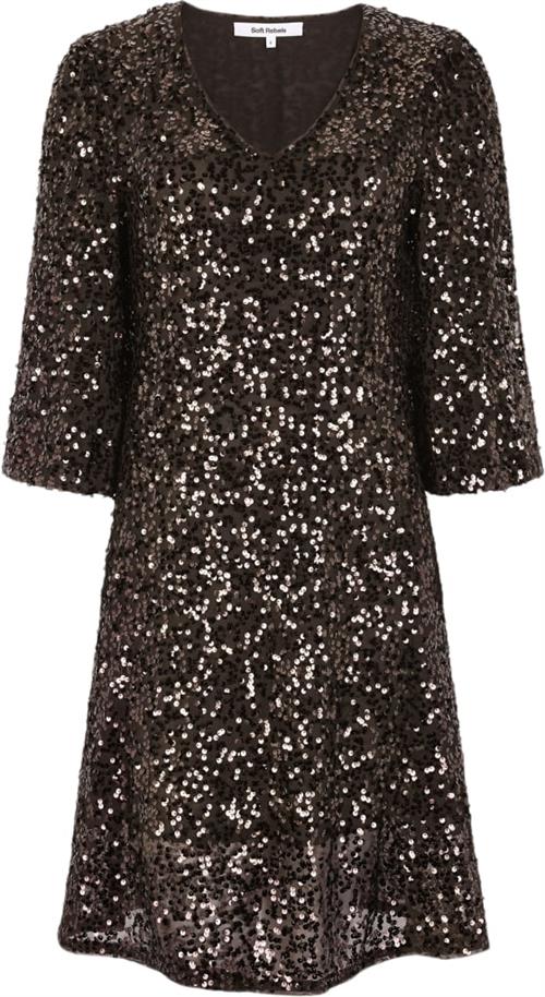 Soft Rebels Sraudrey Dress Kvinde Chocolate Plum Korte Kjoler Str XS - hos Magasin