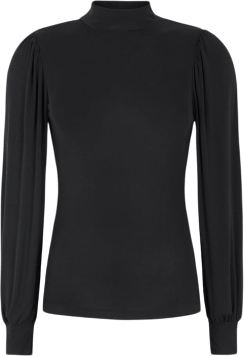 Soft Rebels Srroman Tneck Top Kvinde Black Kortærmede T-shirts Str S - hos Magasin