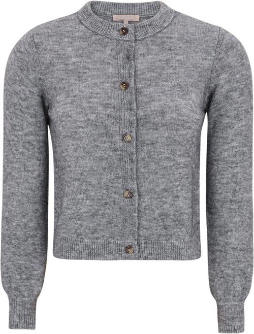 Soft Rebels Srallison Oneck Cardigan Knit Kvinde Medium Grey Melange Cardigans Str L - hos Magasin