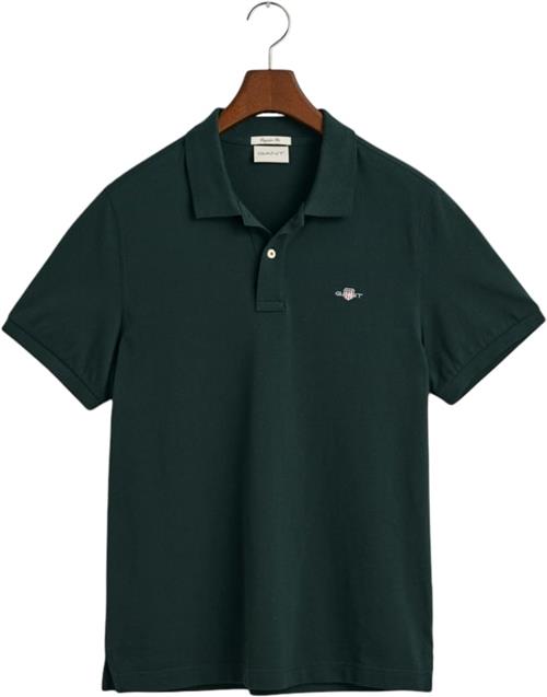 Se Gant REG Shield SS Pique Polo Mand Tartan Green Kortærmede Poloer Str S - hos Magasin ved Magasin