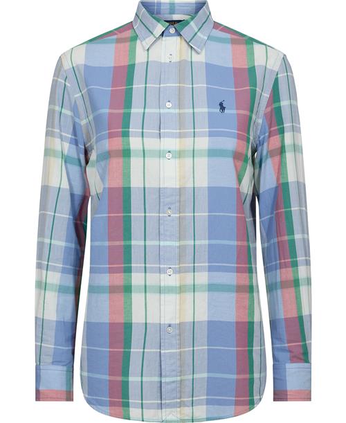 Polo Ralph Lauren 40/1 CTN Madraslsl-bfs Kvinde 1666 Light Blue/ Pink/green Langærmede Skjorter Relaxed Fit Str S - Bomuld hos Magasin