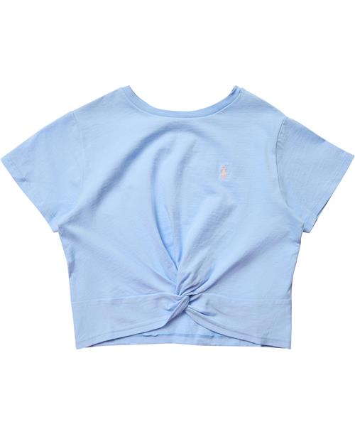 Polo Ralph Lauren Twistfront Cotton Jersey Tee Str S - Bluebell W/ Hint Of Pink Kortærmede T-shirts Bomuld hos Magasin