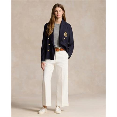 Polo Ralph Lauren Chino Wideleg Pant Kvinde Warm White Bukser Med Brede Ben Str 34 - hos Magasin