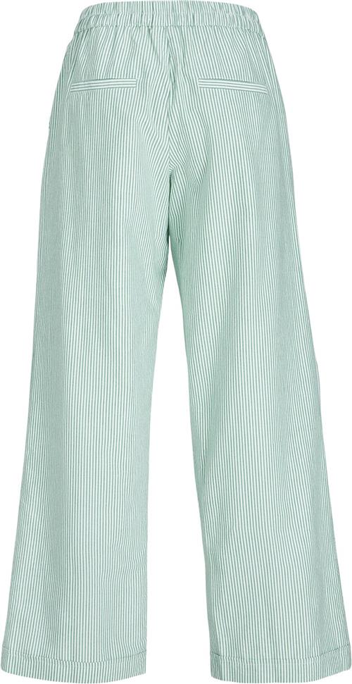 Se JJXX Jxsiva Oxford MW Pants WVN Kvinde Grayed Jade/stripes Bukser Med Brede Ben Relaxed Fit Str L - hos Magasin ved Magasin