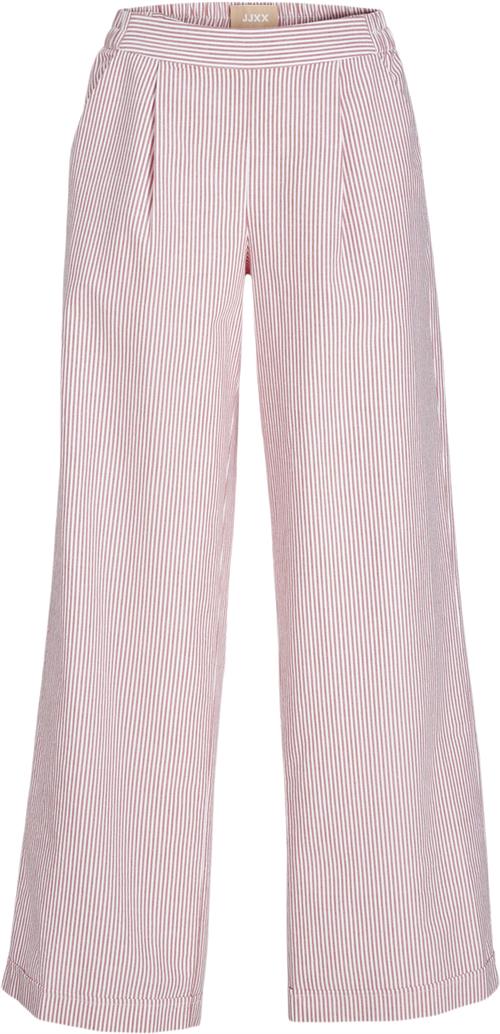 Se JJXX Jxsiva Oxford MW Pants WVN Kvinde Fiery Red/stripes Bukser Med Brede Ben Relaxed Fit Str XS - hos Magasin ved Magasin