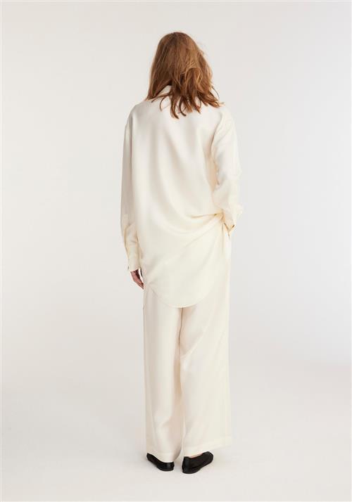 Rohe Oversized Silk Shirt Kvinde Cream Langærmede Skjorter Str 34 - hos Magasin