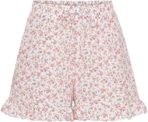 HUNKØN Cecilia Shorts Kvinde White Floral Casual Shorts Str L - hos Magasin