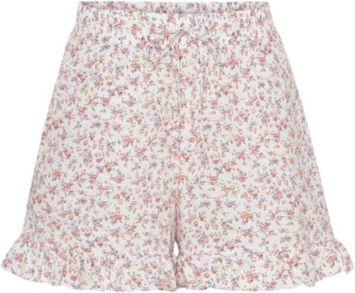 Se HUNKØN Cecilia Shorts Kvinde White Floral Casual Shorts Str XL - hos Magasin ved Magasin