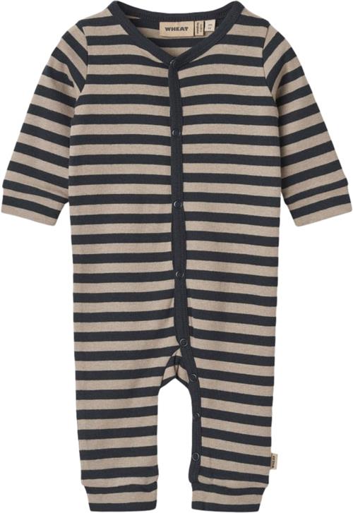 Wheat Heldragt Bendji Str 62/3m - Navy Stripe Heldragter Bomuld hos Magasin